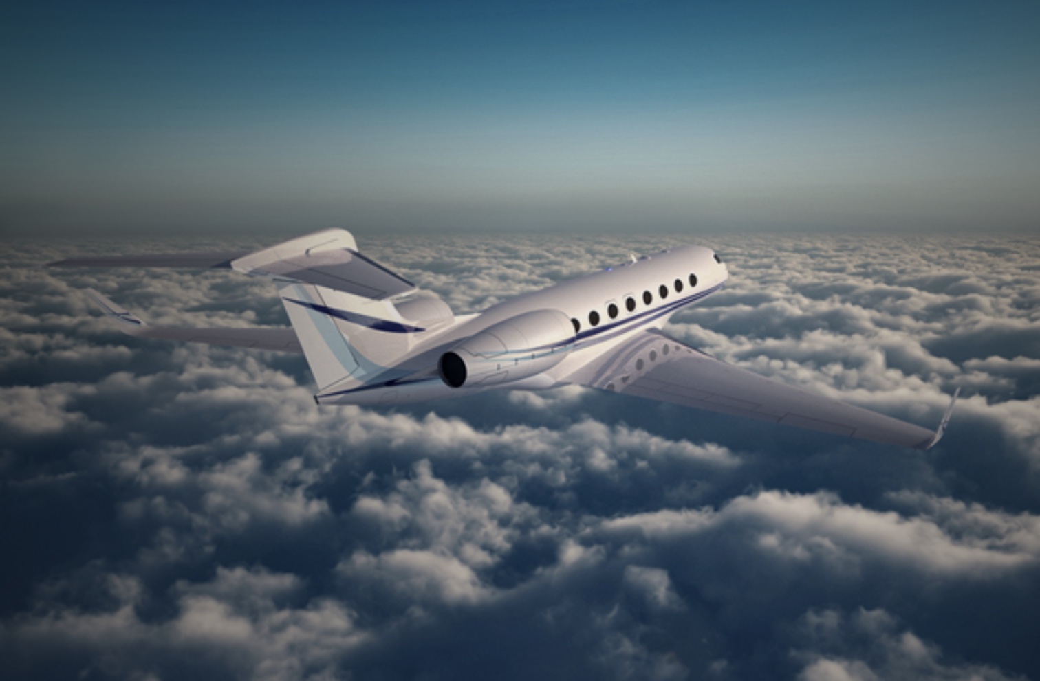 Gulfstream G650 in flight above the clouds — Private Jet Consultants acquisition advisory